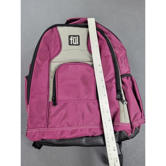 Ful Backpack Pink Gray Laptop Padded Straps School Bag Organizer Pockets - Picture 3 of 13